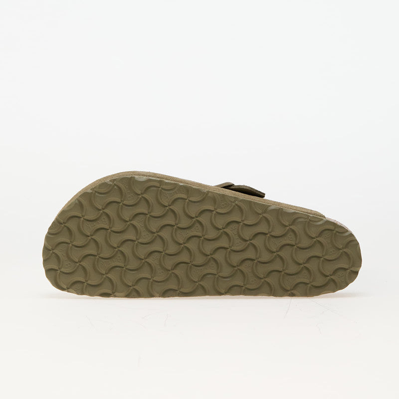 Birkenstock Boston Leather Velvet Faded Khaki