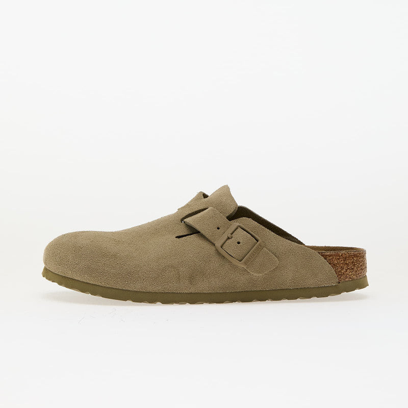 Birkenstock Boston Suede Leather Faded Khaki