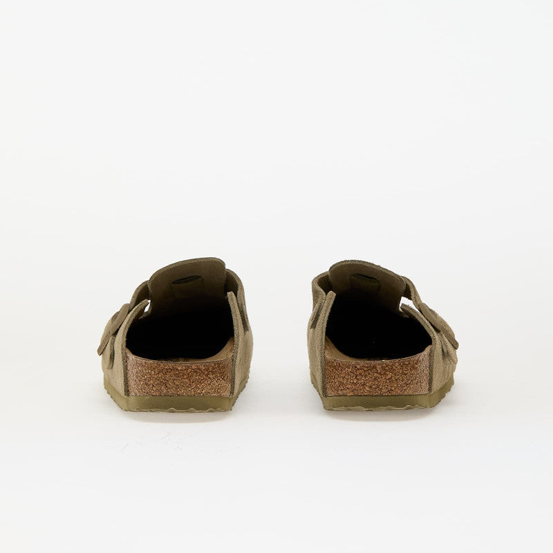 Birkenstock Boston Suede Leather Faded Khaki