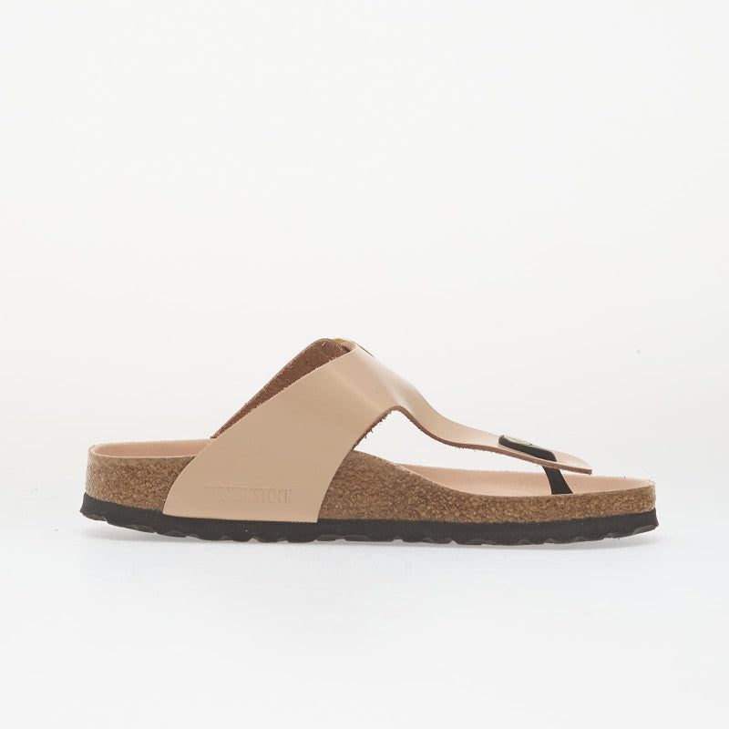 Birkenstock Gizeh Big Buckle Natural Leather Patent Women High-Shine New Beige