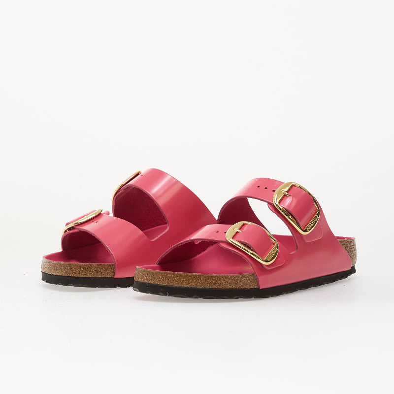 Birkenstock Arizona Big Buckle Natural Leather Patent Women High-Shine Fuchsia Tulip