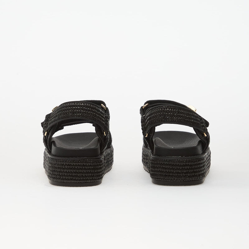 Steve Madden Bigmona Blk Raffia