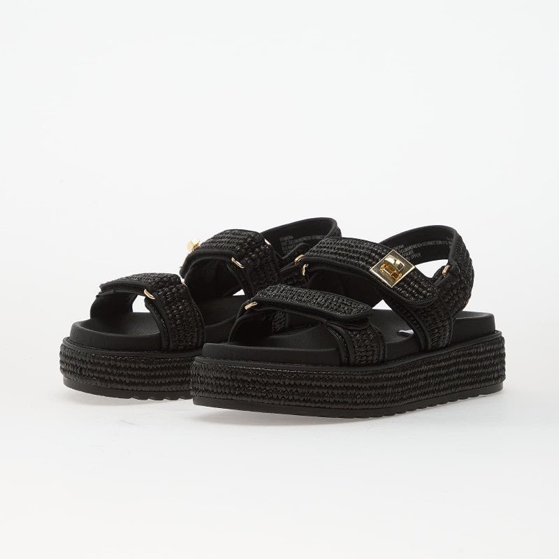 Steve Madden Bigmona Blk Raffia