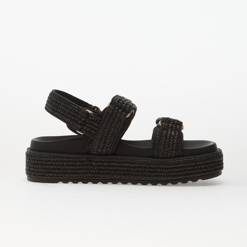 Steve Madden Bigmona Blk Raffia