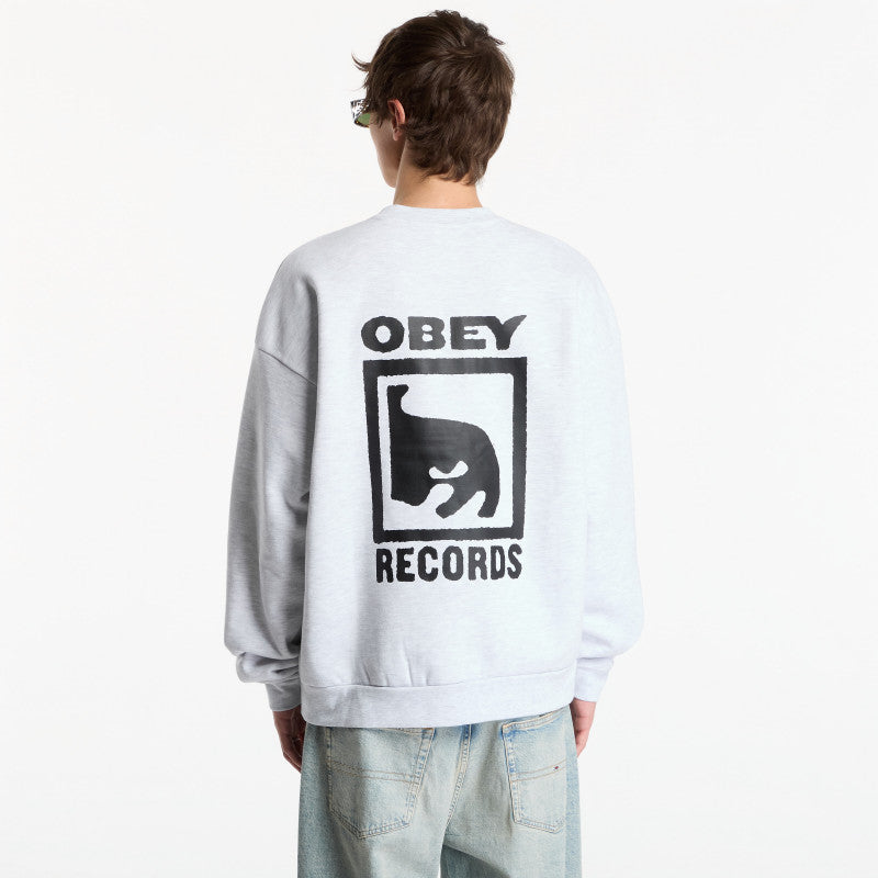 Obey Records Extra Heavy Crew Ash Grey