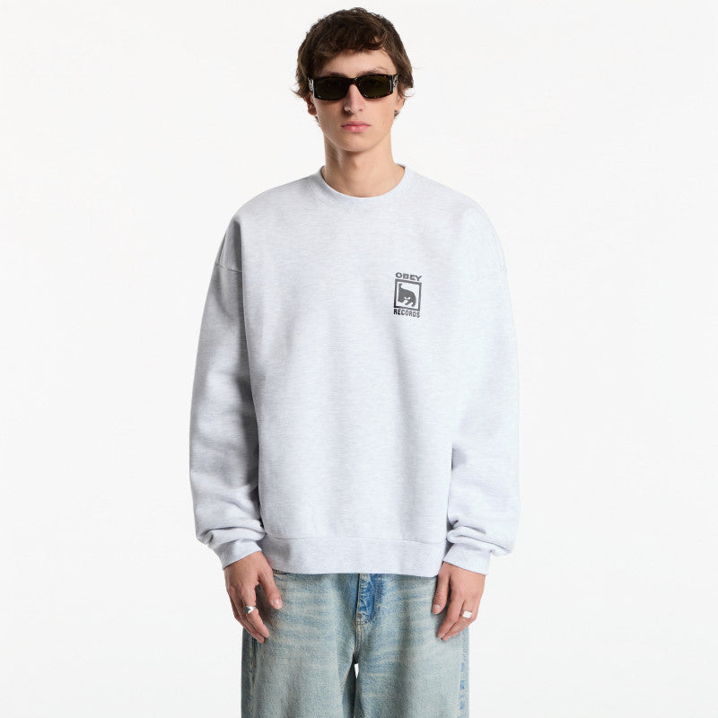 Obey Records Extra Heavy Crew Ash Grey