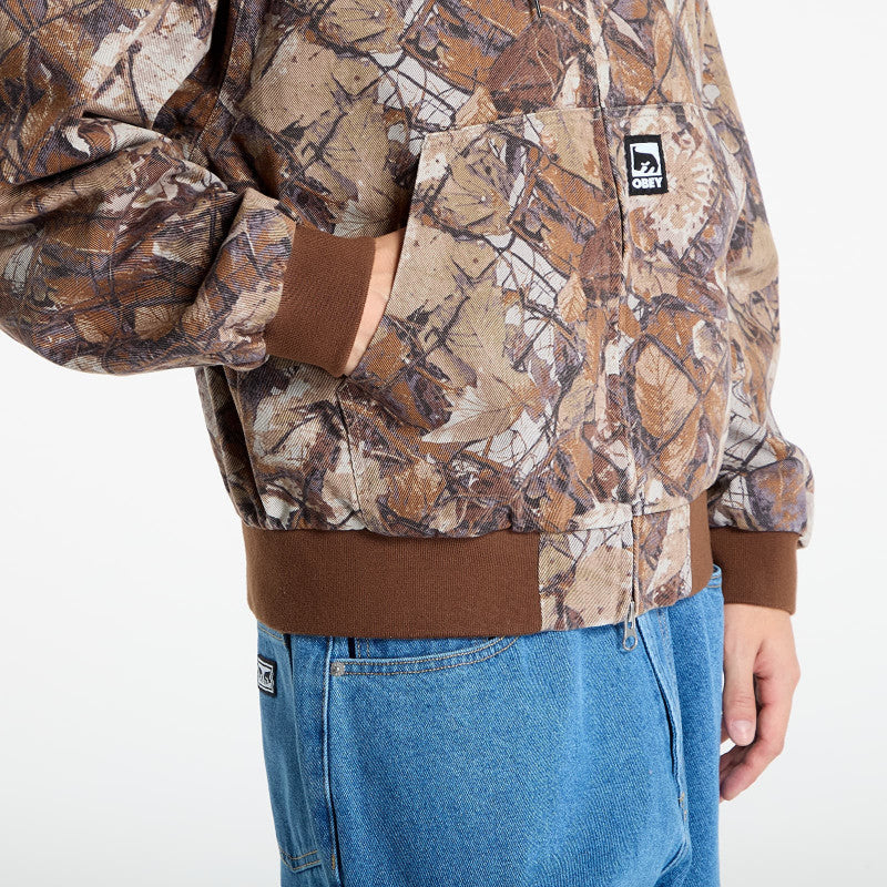 OBEY Glen Zip Up Jacket Fence Camo Multi