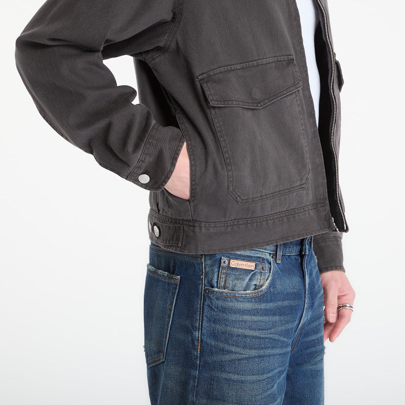 OBEY Walter Work Jacket Black Faded Wash