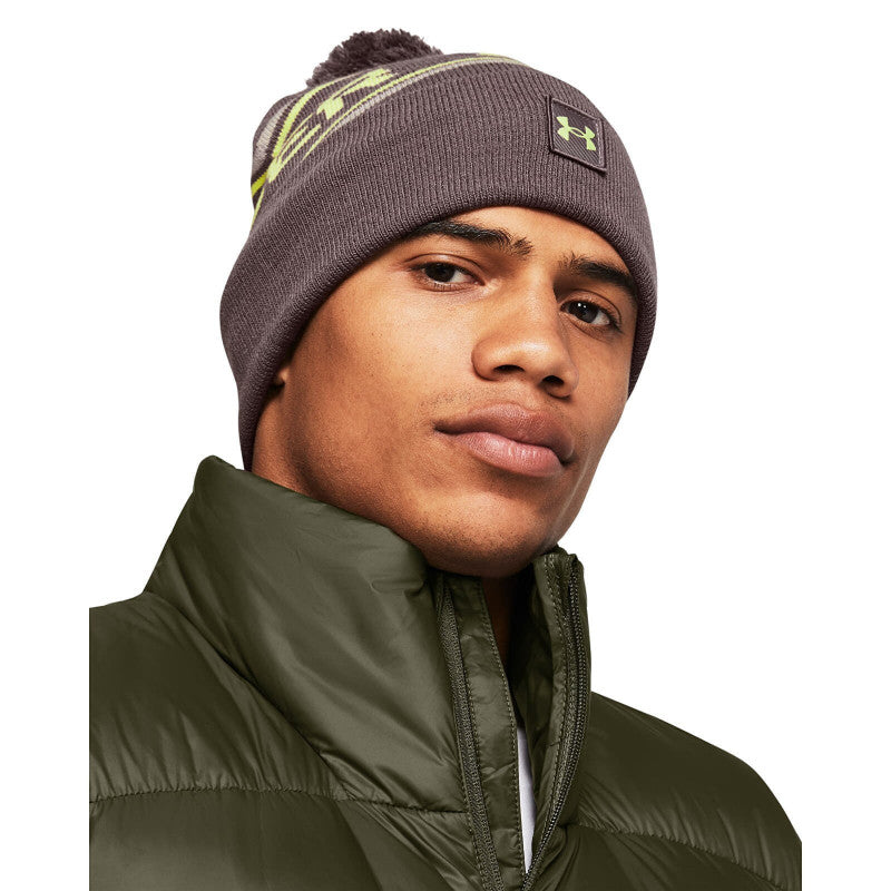 Under Armour Men'S Halftime Pom Beanie Ash Taupe