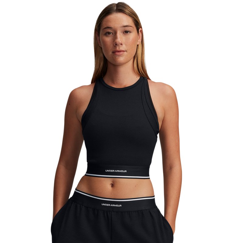 Under Armour Meridian Rib Branded Tank Black/ White