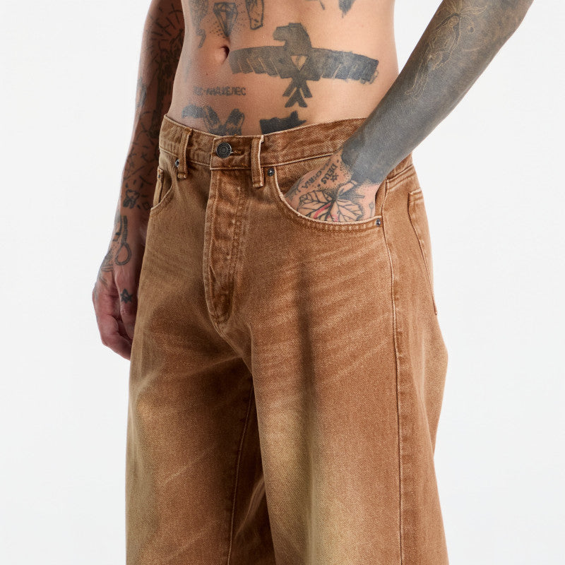 Jeansy Obey Boxcar Straight Leg Denim Archive Brown