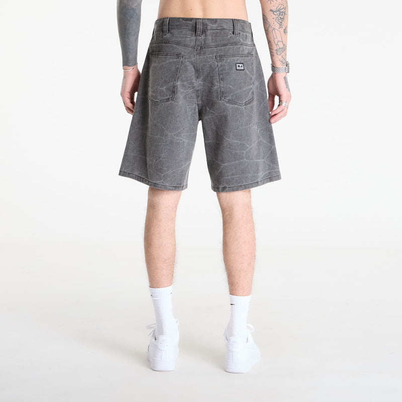 OBEY Bigwig Baggy Denim Short Black Wrinkle Wash