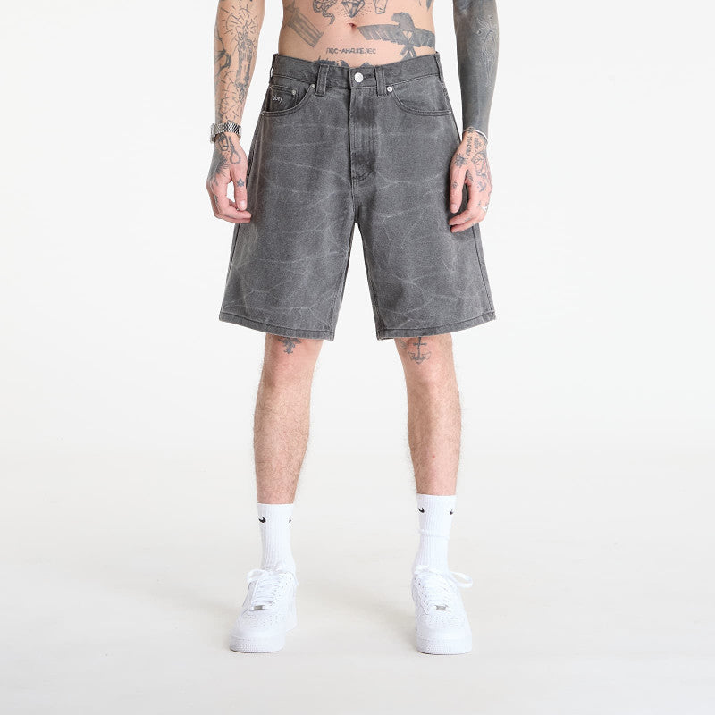OBEY Bigwig Baggy Denim Short Black Wrinkle Wash
