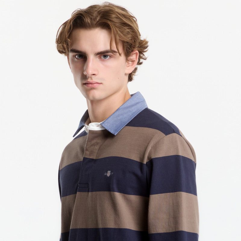 Gant Reg Chambray Stripe Heavy Rugger Clay