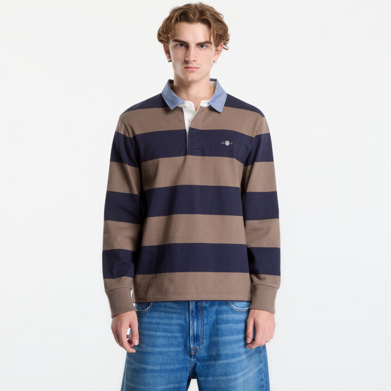 Gant Reg Chambray Stripe Heavy Rugger Clay