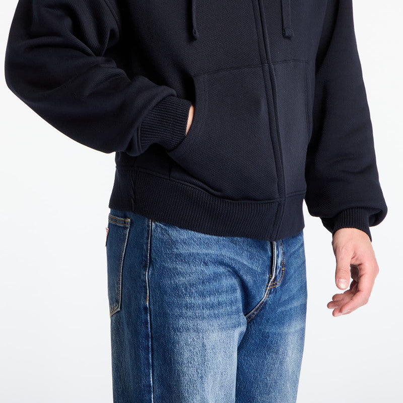 Daily Paper Boxy Zip Up Hoodie Black