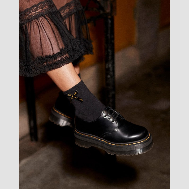 Dr. Martens 1461 Quad Platform Black Polished Smooth