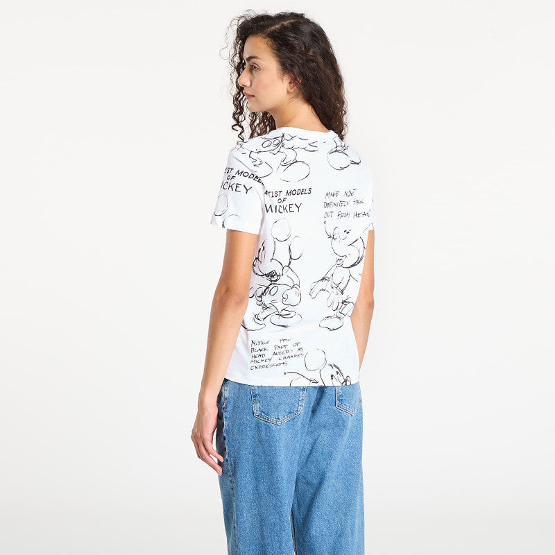 Desigual Mickey Sketch T-Shirt White