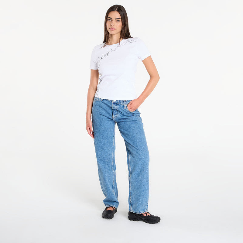 Desigual T-Shirt With Embroidered Lettering White