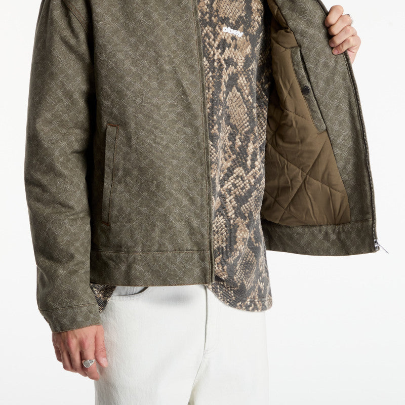 Daily Paper Fur Collar Monogram Workwear Jacket Army Green