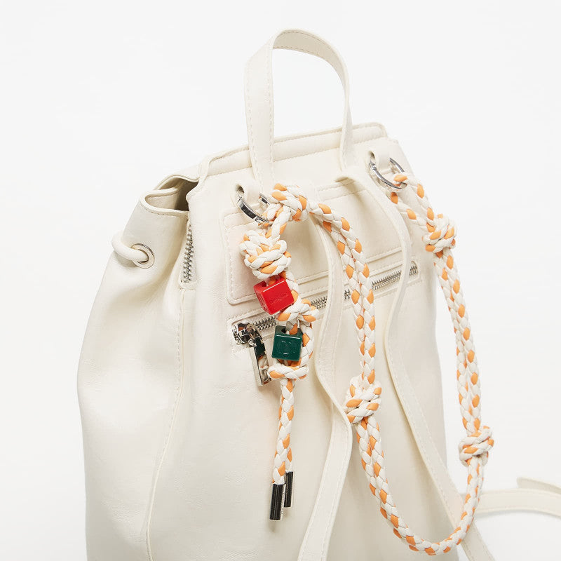 Desigual Back Half Logo Luena Mini Ecru Backpack White