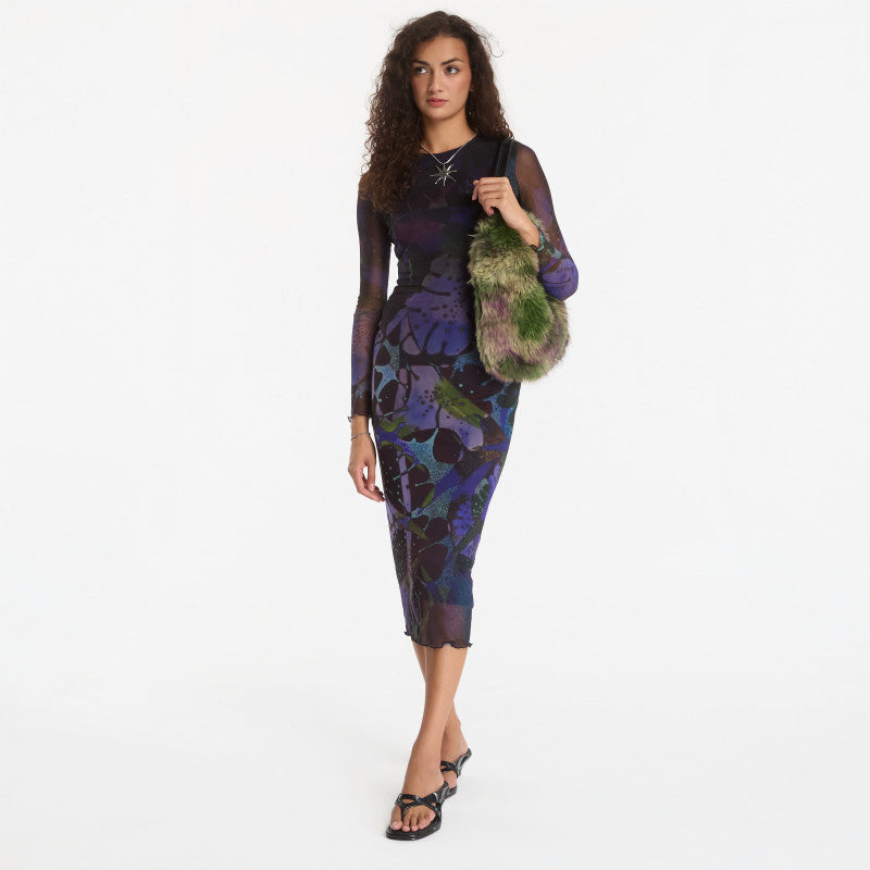 Sukienka Desigual Leafs Lacroix Dress Blue
