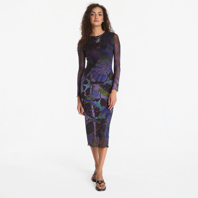 Sukienka Desigual Leafs Lacroix Dress Blue