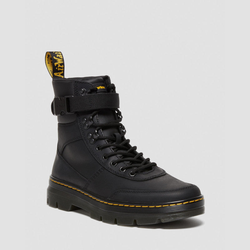 Dr. Martens COMBS TECH Leather Black Wyoming & Black Pu Polyurethane