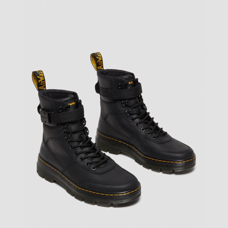 Dr. Martens COMBS TECH Leather Black Wyoming & Black Pu Polyurethane