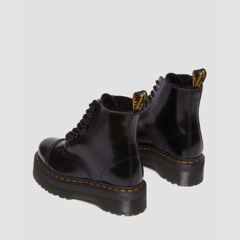 Dr. Martens Sinclair FL Black Buttero & Black Faux Sheepskin