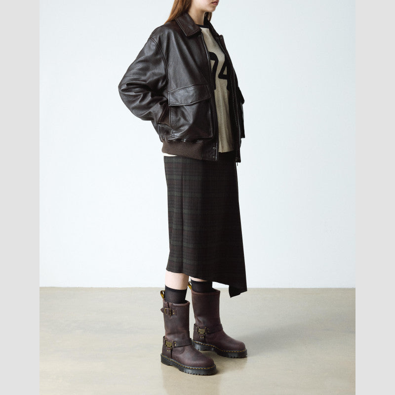 Dr. Martens Anistone Hi Dark Brown Burnished Waxy Pull Up