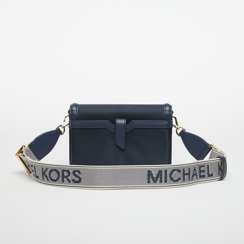 Michael Kors Jet Set Small Nylon Gabardine Smartphone Crossbody Bag Navy