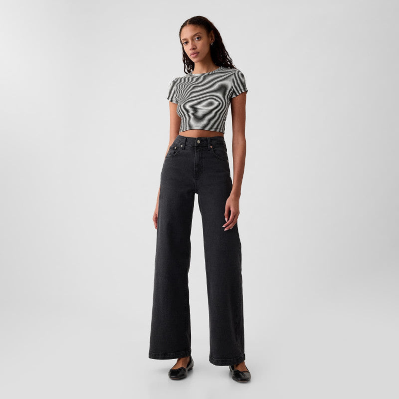 Jeansy GAP Stride Denim Pants Washed Black