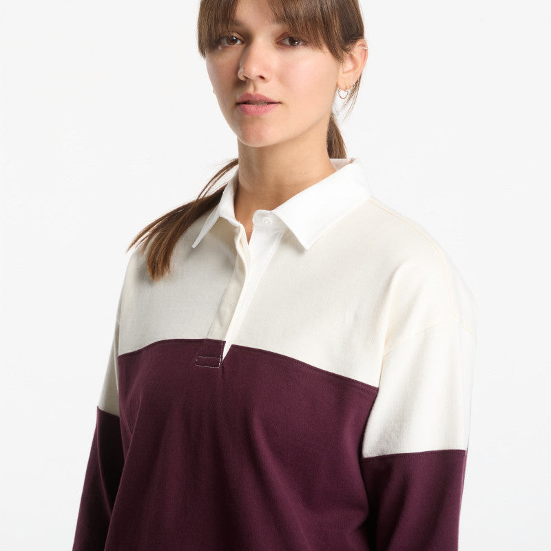Gant Color Blocked Heavy Rugger Darkened Wine