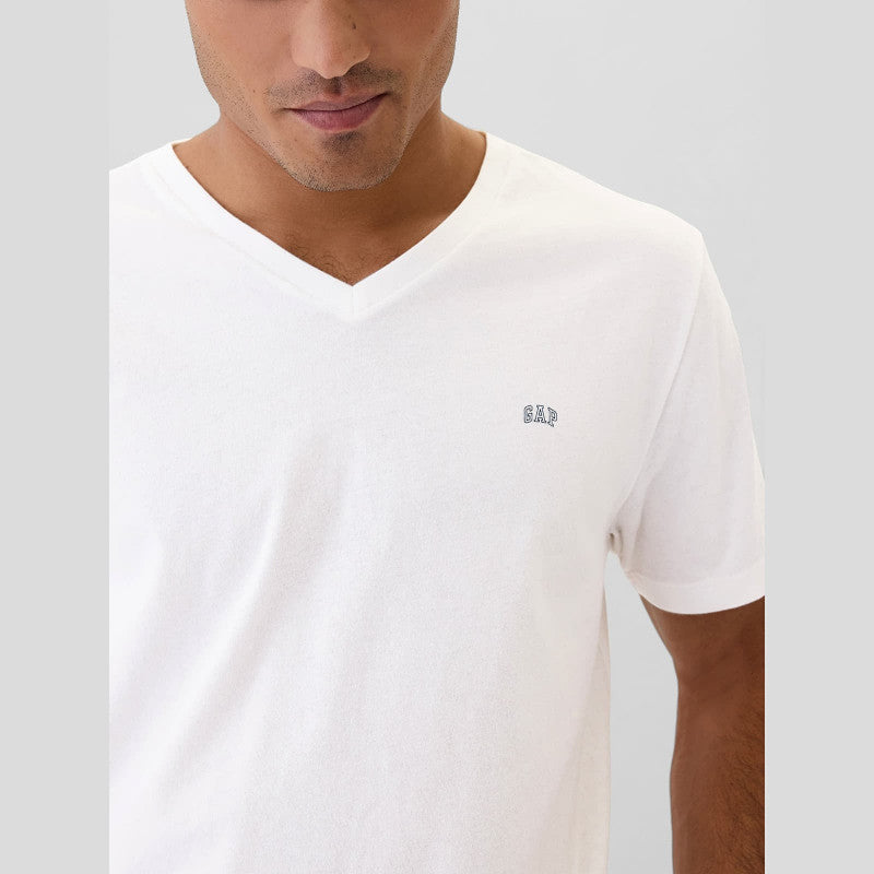 GAP Micro Logo Vneck Tee White Global