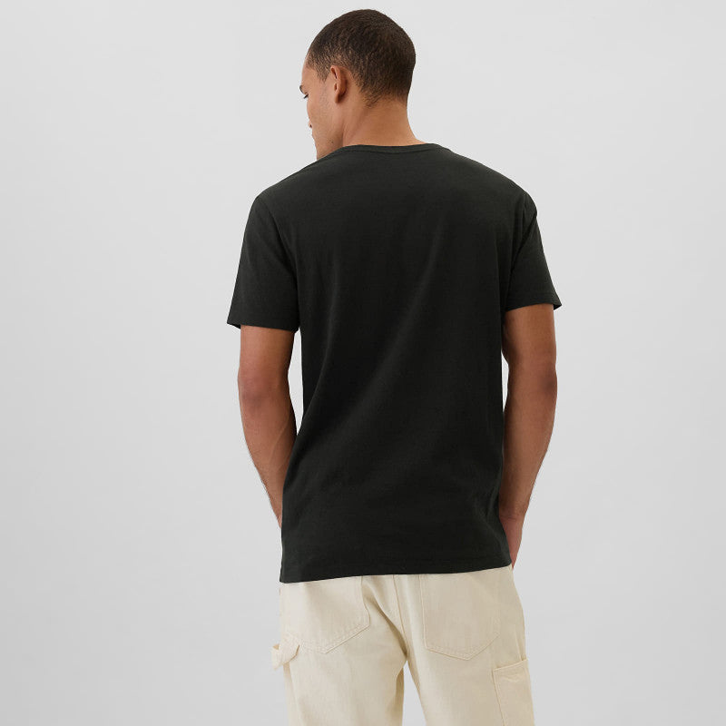 GAP Micro Logo Vneck Tee True Black