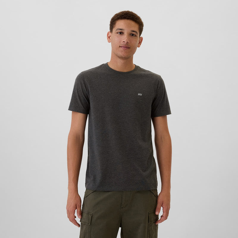 GAP Micro Logo Crew Charcoal Heather