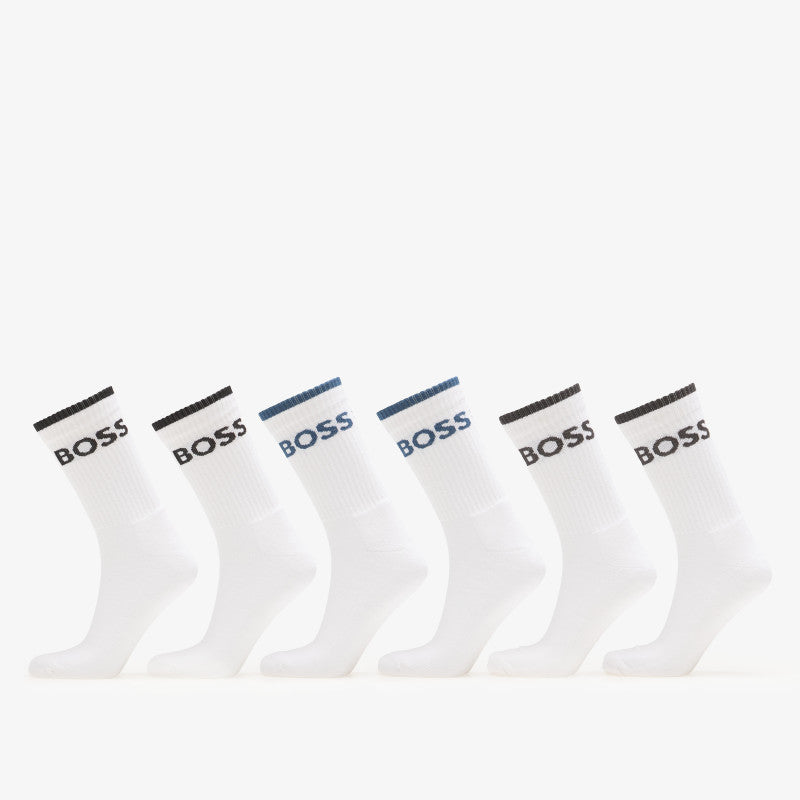 Hugo Boss 6-Pack QS Stripe Socks White