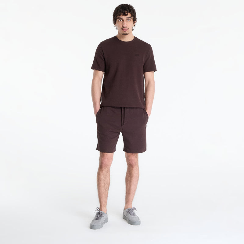 Hugo Boss Pyjama Shorts With Embroidered Logo Dark Brown
