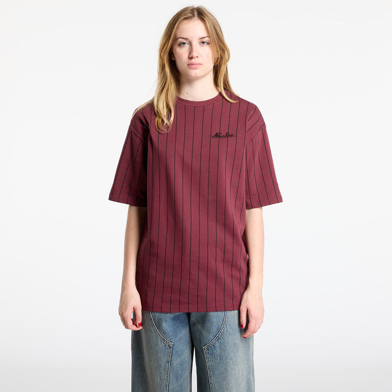 New Era Pinstripe Os Tee UNISEX Frosted Burgundy