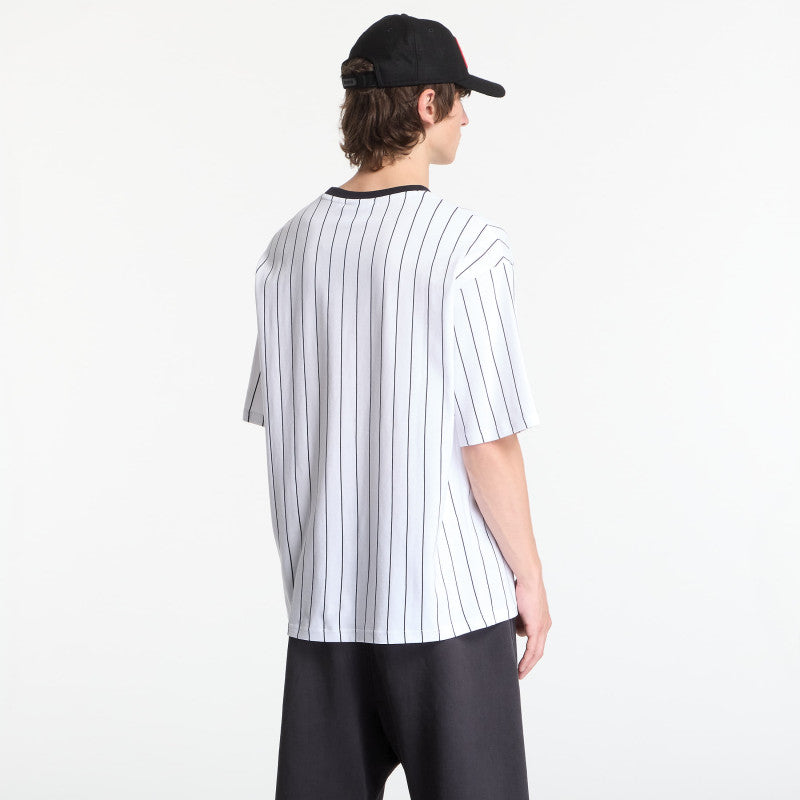 New Era Pinstripe OS Tee UNISEX Optic White/ Navy
