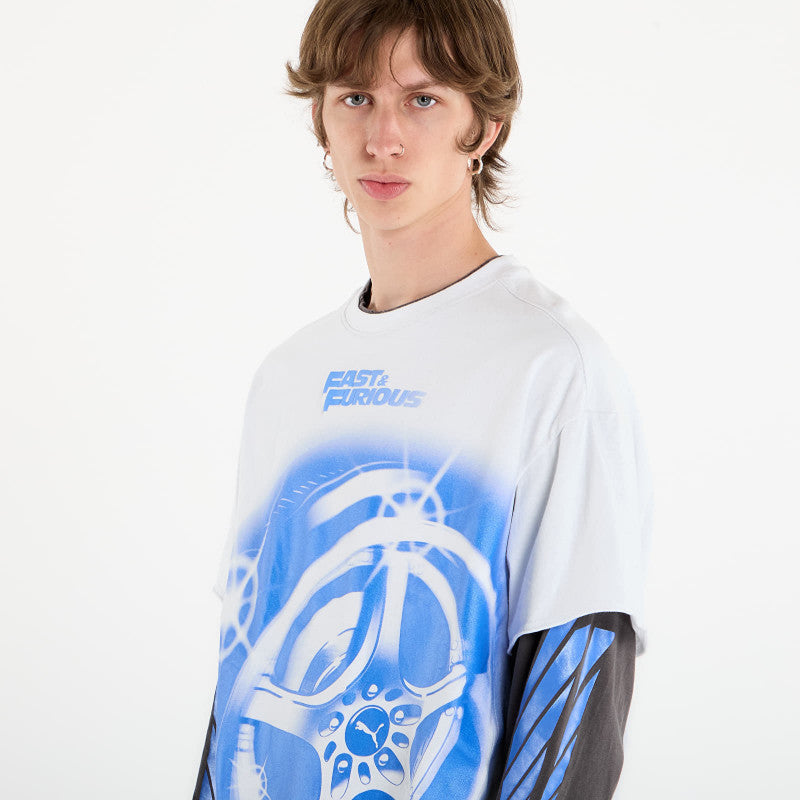 Puma x Fast & Furious Ls Tee Puma White/ Dusky Gray