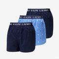 Bokserki Ralph Lauren Stretch Cotton Three Slim Fit Boxers 3-Pack Blue