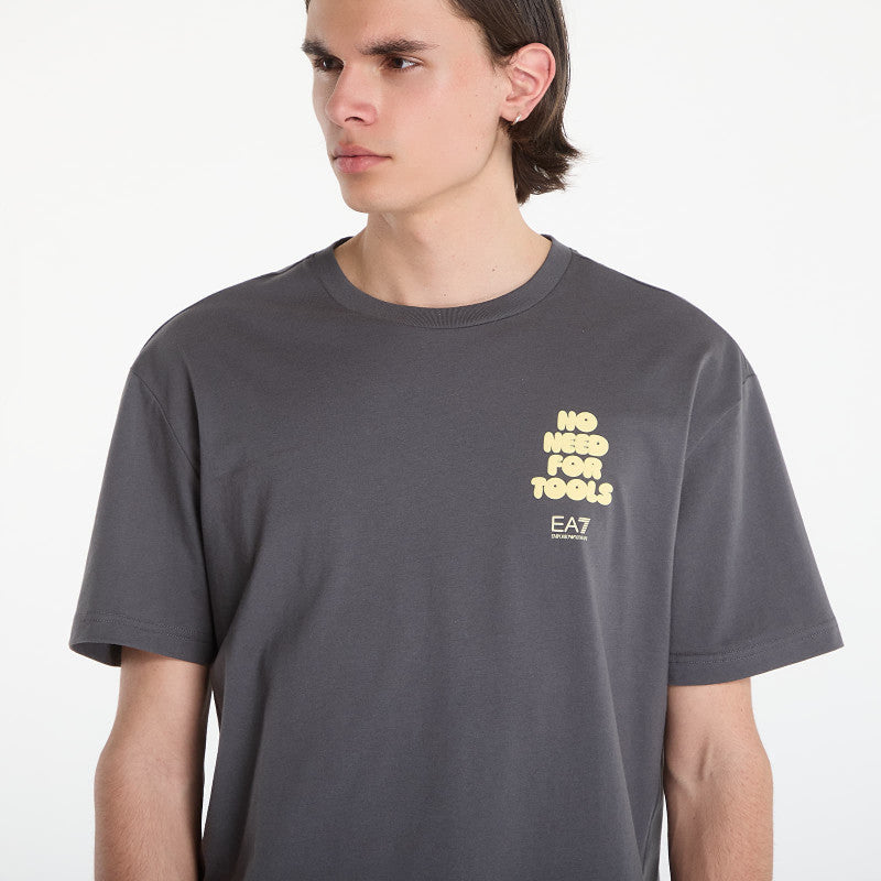 EA7 Emporio Armani Train Graphic T-Shirt Gray Pinstripe