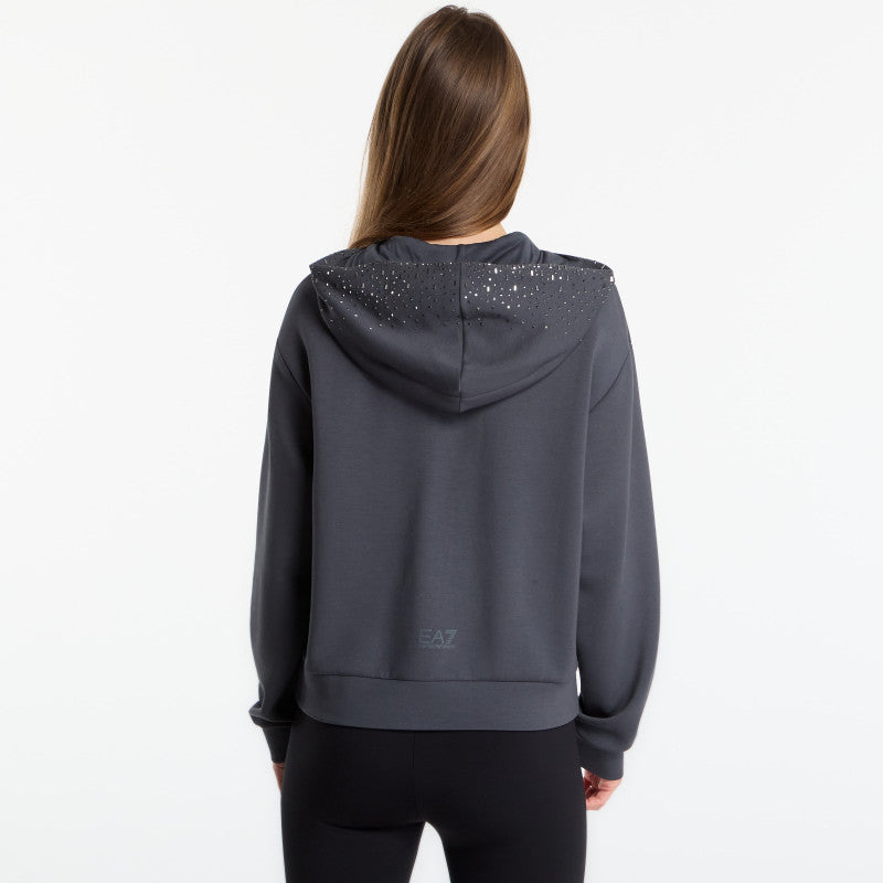 EA7 Emporio Armani Train Precious Wmns Hoodie Fz Asphalt