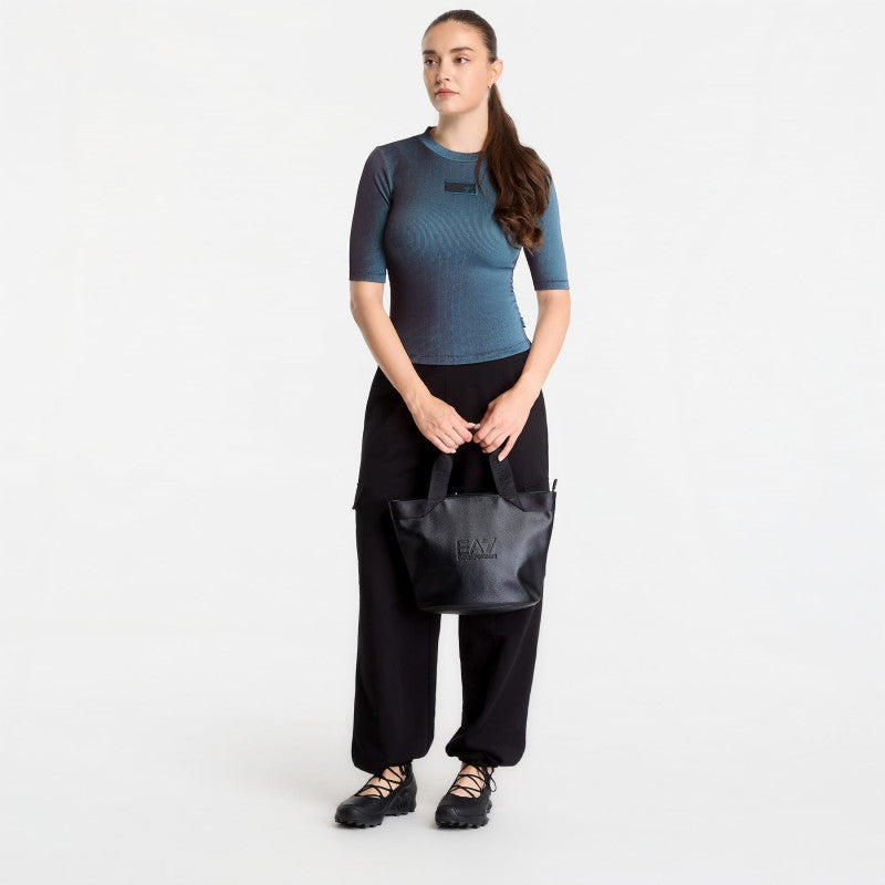 EA7 Emporio Armani T-Shirt Fancy Ribs Black / Mysterioso