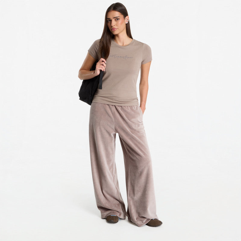 EA7 Emporio Armani Train Athletic Velour Wmns Tee Sl Cinder