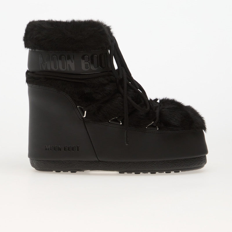 Moon Boot Icon Low Faux Fur Black
