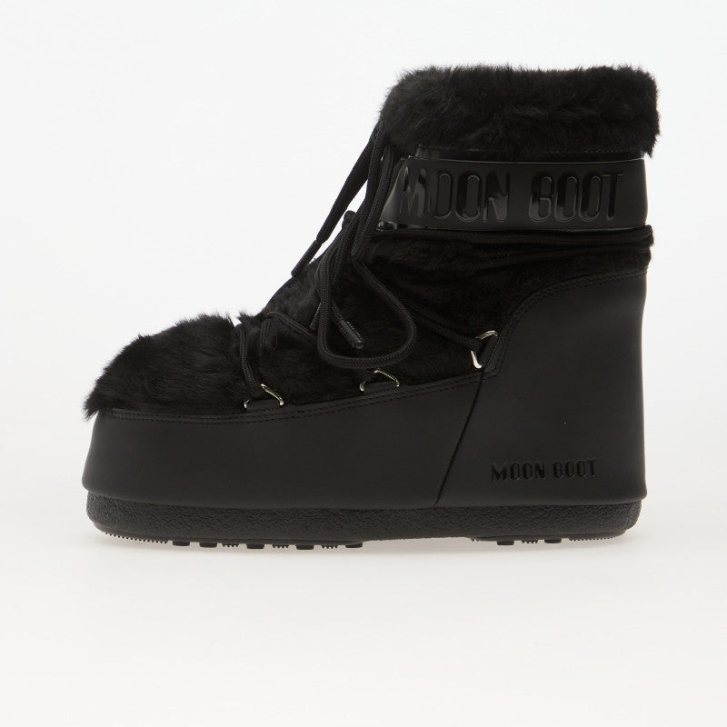Moon Boot Icon Low Faux Fur Black