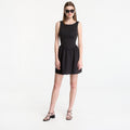 Sukienka GAP Sl High Neck Mixed Media Mini Dress Black